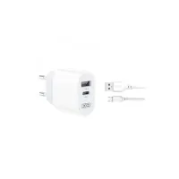 Зарядний пристрій XO L97 (1Type-C/1USB/2.4A) + USB - MicroUSB White (XO-L97-MC) - 5