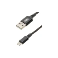Дата кабель USB 2.0 AM to Lightning 1.0m NB143 Braided Black XO (XO-NB143i1-BK) - 2