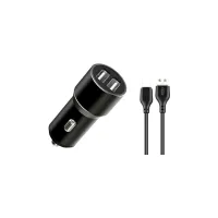 Зарядний пристрій XO TZ09 2.4A/2 USB + cable Type-C Black (XO-TZ09T-BK) - 1