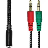 Перехідник XoKo AC-007 2x3.5-мм jack(F) - 3.5-мм 4pin jack(M) (XOKO AC-007) - 4