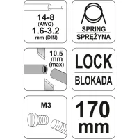Знімач ізоляції Yato d=1.6-3.2 з ножицями (YT-19691) - 2