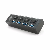 Концентратор Voltronic USB 3.0 to 4xUSB with switches (YT-3H4S/1TB) - Image 1