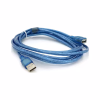 Дата кабель USB 2.0 AM/AF 3.0m ferrite transparent blue Voltronic (YT-AM/AF-3.0TBL) - Image 2
