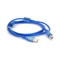 Кабель для принтера USB 2.0 AM/BM 1.5m 2x ferrite transparent Voltronic (YT-AM/BM-1.5T) - 1