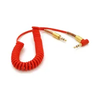 Кабель мультимедійний 3.5mm M to 3.5mm M 1.5m 90° corner red Voltronic (YT-AUXSGJ(M)/(M)-1.5-R) - 1