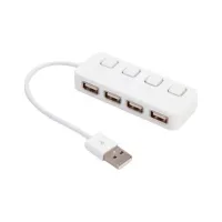 Концентратор Voltronic USB 2.0 to 4xUSB with LED buttons white (YT-H4L-W) - Изображение 2