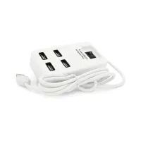 Концентратор Voltronic USB 2.0 to 4xUSB with power switch white (YT-HWS4-W) - Изображение 2