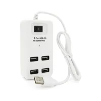 Концентратор Voltronic USB 2.0 to 4xUSB with power switch white (YT-HWS4-W) - Изображение 1