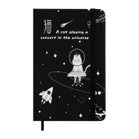 Книга записна ZiBi Cosmo A6 в клітинку тверда обкладинка на гумці 80 аркушів, чорна (ZB.116102) - Зображення 1