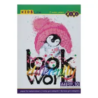 Папір для малювання ZiBi для акварелі A4 10 аркушів 200 гр/м² (ZB.1980) - 2