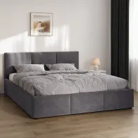Ліжко м'яке MyBed Nela, 160х200, Сірий, з підйомним механізмом - Зображення 3
