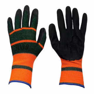 Перчатки Рабочие стрейчевые нейлоновые с ПВХ покрытием 300#(Оранжевые) 12 пар