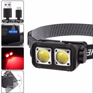 Налобний ліхтар K372/L-31-2COB(White+Red), Motion Sensor, Li-Ion акумулятор, індикація заряду, ЗП T