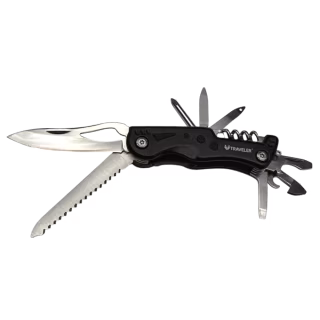 Мультитул швейцарский нож Traveler M306 с фонариком Чёрный
