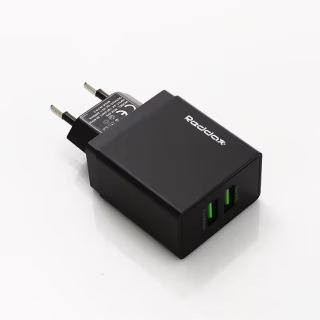 Мережевий зарядний пристрій REDDAX RDX-029 Dual USB (12 W, 2.4 A, 2 порти), Black