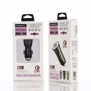 Автомобільний зарядний пристрій REDDAX RDX-104 (12 W, 2.4 A, 2xUSB, алюміній), Black