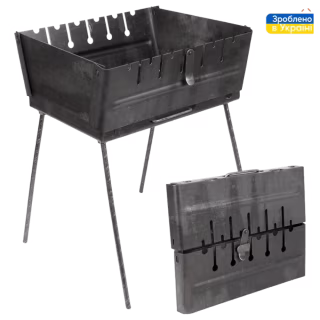 Мангал-чемодан на 6 шампуров 37*27*5см (высота ножки 35см) УК-М6