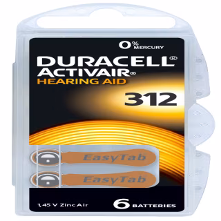 Батарейки-Таблетки Duracell 312, 6шт.
