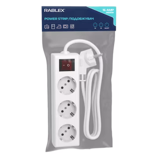 Мережевий фільтр Rablex RB3-5M 3 розетки 5 метрів 16 A 1.5mm 3500W