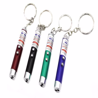 Фонарь брелок (LED+Лазер) /3XG3 / кольцо