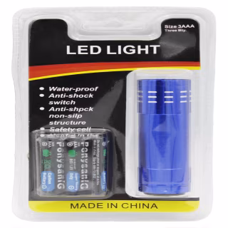 Ручной фонарь на блистере с батарейками 3хAAA, 9LED