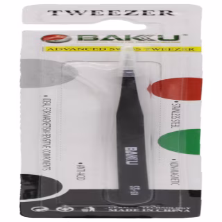 Пинцет прямой Tweezer Baku черный ESD