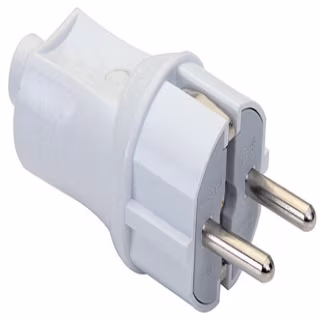 Электровилка DE-PA прямая белая С/З Евро (11116)