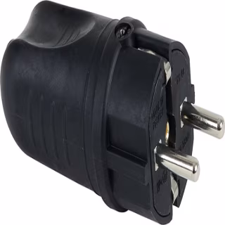 Электровилка DE-PA прямая каучук черная С/З Евро (338001)