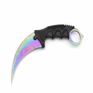 Нож Керамбит "Цветной с паутиной" / 19см / 8см