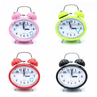 Часы будильник колокольчик 2833 разные цвета