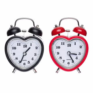 Годинник Будильник колокольчик 2885, кольори блакитний, оранжевий, рожевий, зелений