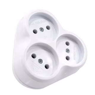 Тройник электрический DE-PA 16A Б/З (10009-1)