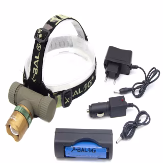 Налобный фонарь X-Balog BL-6866, 1x18650 Акк., T6, Zoom