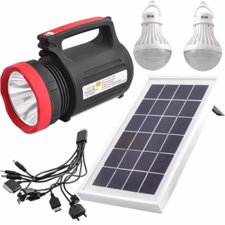 Ручной фонарь Yajia YJ-1902T, 5W+22SMD LED, Power Bank, Солнечная панель, Led лампочки