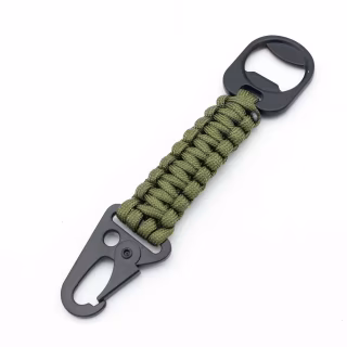 Брелок - Карабин для ключей с открывалкой зеленый