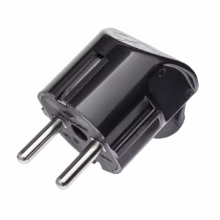 Электровилка DE-PA угловая черная С/З Евро (11135)