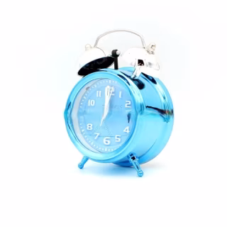 Часы - Будильник колокольчик 2105 Синие 10*7*5