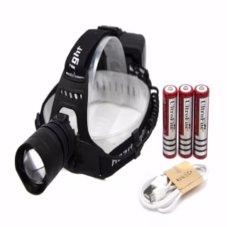 Налобний ліхтар P53, 3х18650, ЗУ MicroUSB, P50 LED, Zoom