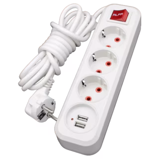 Удлинитель RLFR с заземлением 3 гнезда 5 метров + USB