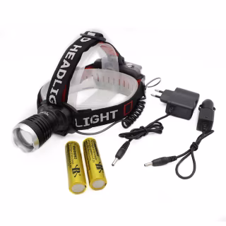 Налобный фонарь Bailong BL-T09-T6, Акк., T6 LED, 18650, Zoom, автомобильная зарядка