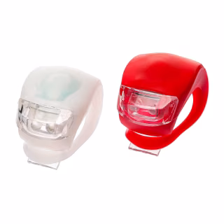 Велосипедный маячок, мигалка силиконовая, белая + красная 1997