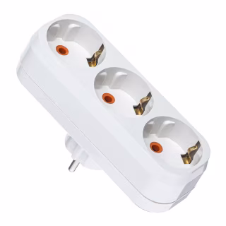 Тройник электрический M33 16А - 220V RFLF с заземлением  Евро