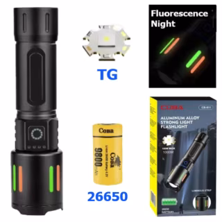 Ручной фонарь CB-611-TG, индикация заряда, 1x26650, 3xAAA, ЗУ Type-C, zoom