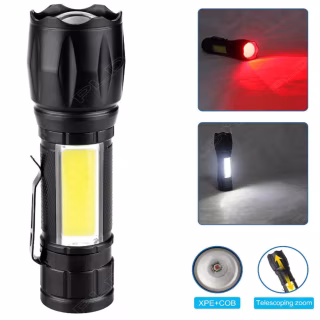 Ручной фонарь Police W601, Li-Ion аккум., ЗУ microUSB, zoom, красный и белый свет