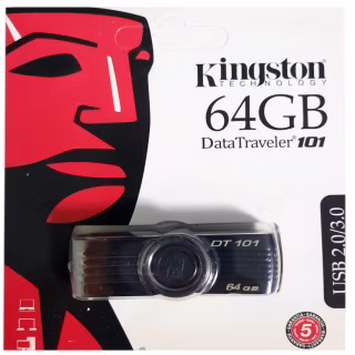 USB флеш накопитель Kingston DT101 64Gb Black (DT101 G2) (Гарантия 3года)