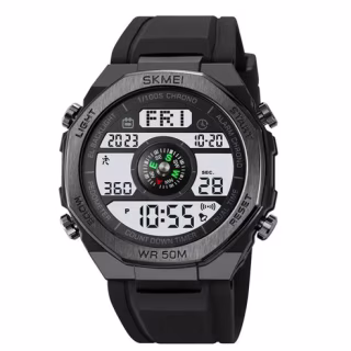 Часы наручные SKMEI 2209BKWT, BLACK-WHITE, Compass, Pedometer, 10350
