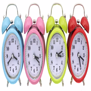 Часы будильник колокольчик 2882, разные цвета