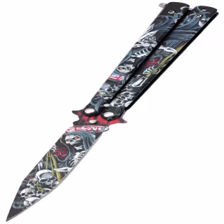 Нож бабочка Dead Fest 2-481