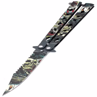 Нож бабочка Dead Elvis 2-482