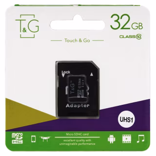 Карта памяти microSDHC T&G (UHS-1) 32GBSD class 10 (с адаптром) (Гарантия 3года)